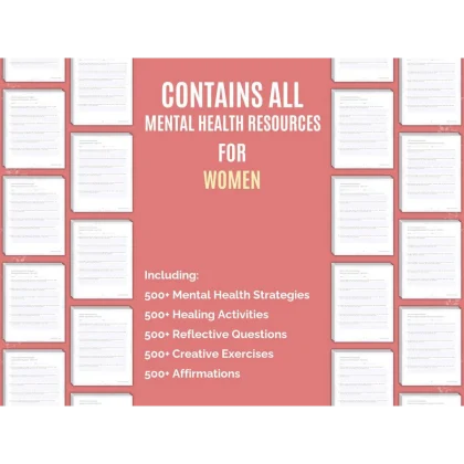 comprehensive women's therapy toolkit: interventions, questions, notes, statements, coping skills, counseling, mental health, worksheets, tools! +bonus(books)