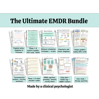 emdr treatment planning tools: this focuses on worksheets and templates specifically designed for treatment planning in emdr therapy. +bonus(books)