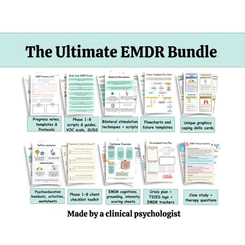 emdr treatment planning tools: this focuses on worksheets and templates specifically designed for treatment planning in emdr therapy. +bonus(books)