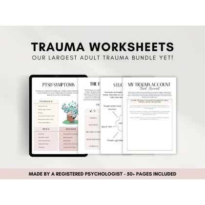 50 page adult trauma workbook: cbt, somatic healing, and treatment planning